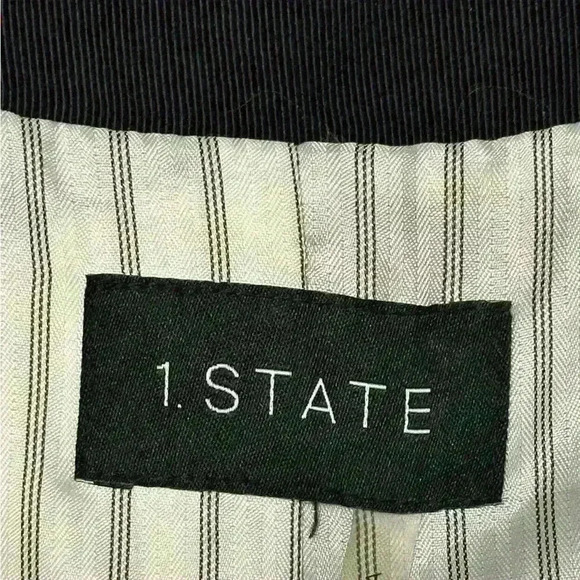 1.State Rich Black Blazer Striped Lining Size Tag Missing, Likely a Size 12 - Picture 5 of 9